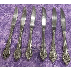 Oneida Brahms Community Hollow Dinner Knives Stainless‎ Steel Flatware Set Of 6